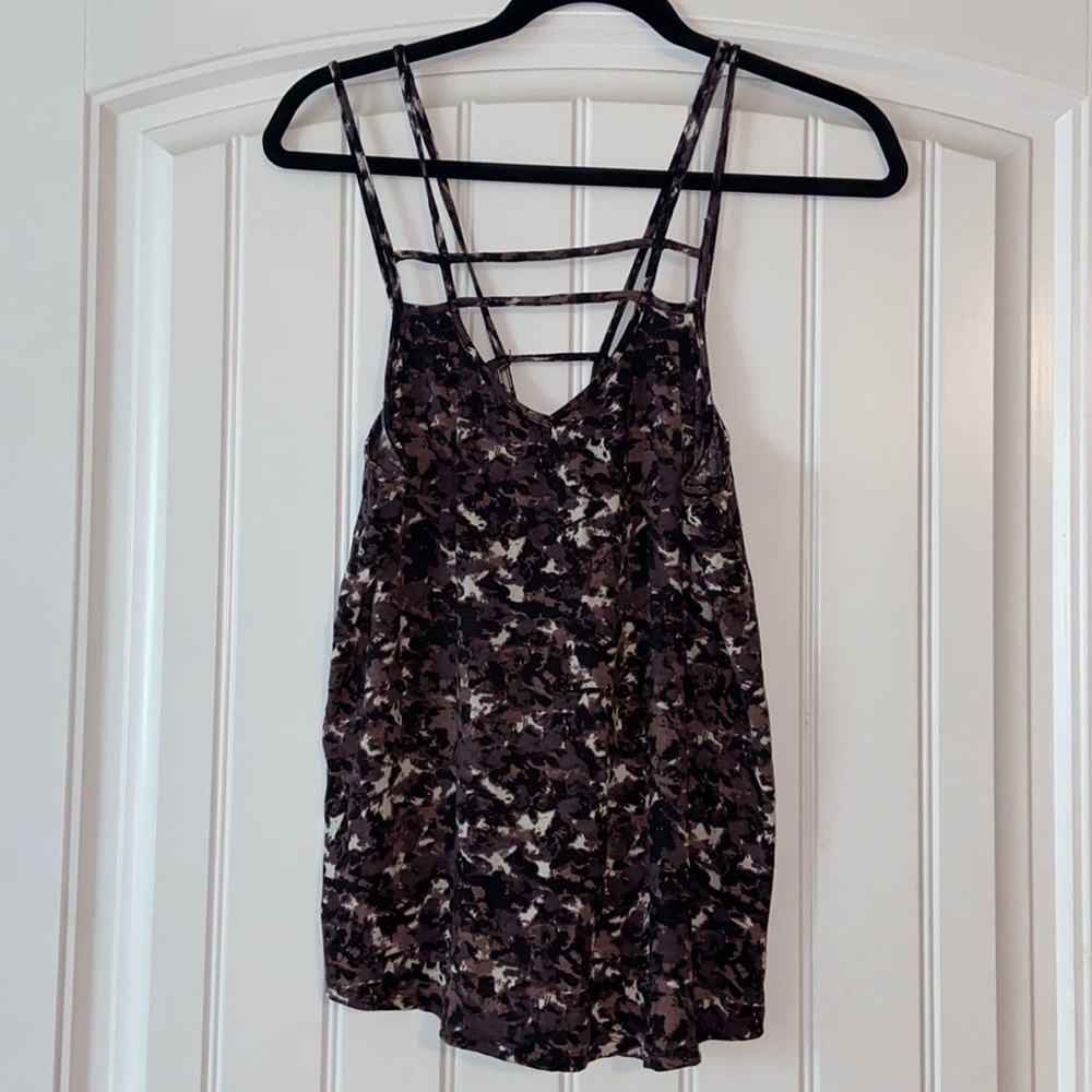 RVCA Black white and purple Strappy Tank Top